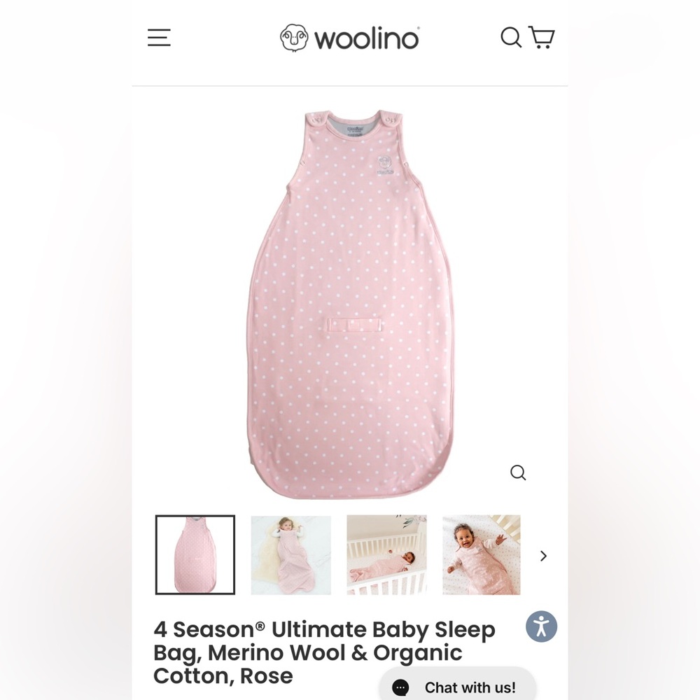 Woolino 4 Season Basic Baby Sleeping Bag Merino Wool Organic Cotton 2-24 Months